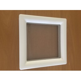 Hublot carré en PVC blanc, double vitrage plexiglas, brouillé, 290 mm