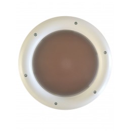 Hublot rond en PVC blanc, double vitrage plexiglas, brouillé, 315 mm
