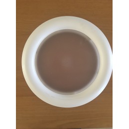 Hublot rond en PVC blanc, double vitrage plexiglas, brouillé, 315 mm