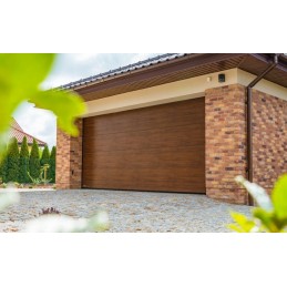 Porte de garage sectionnelle Sans ligne Ton bois