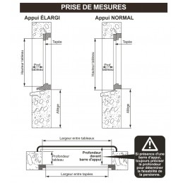 Prise de mesure pour Persienne en BOIS avec ou sans tapée et lasure